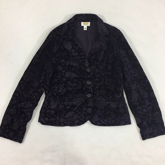 Talbots Jackets & Blazers - Talbots Purple Floral Velvet Blazer